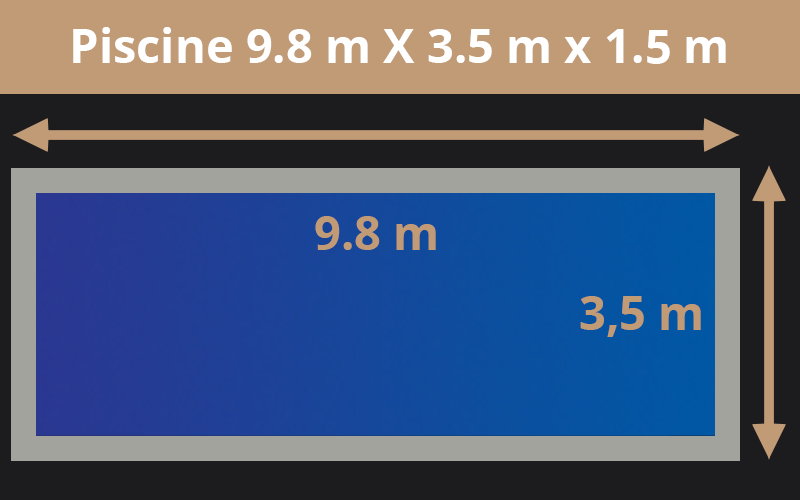 9.8m X 3.5m x 1.5m