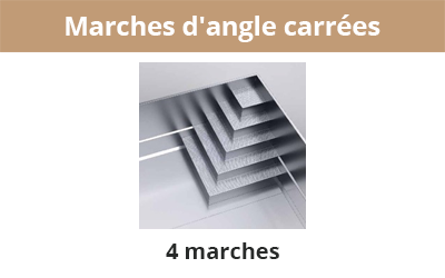 4 marches d'angle carrées