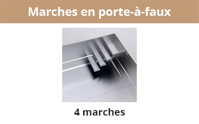 4 marches en porte-à-faux