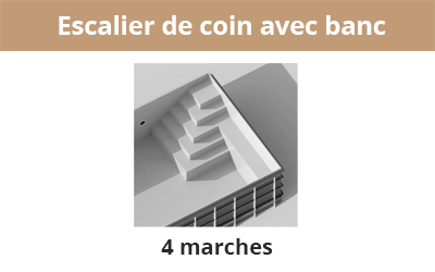Escalier de coin avec banc 4 marches