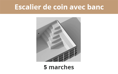 Escalier de coin avec banc 5 marches