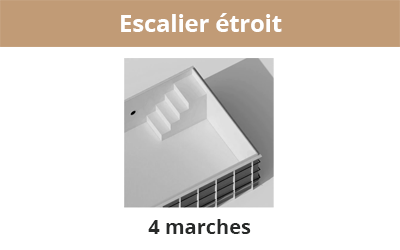 Escalier étroit 4 marches